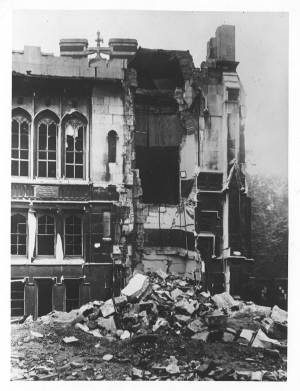 Photo of Bomb damage to old Inner Temple Library building